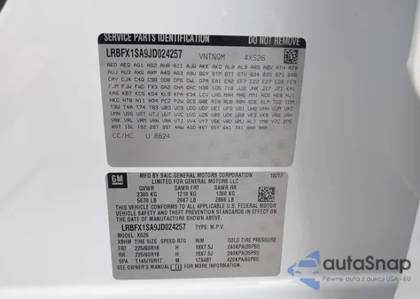 2018 Buick Envision Essence из США, поврежденный, VIN LRBFX1SA9JD024257